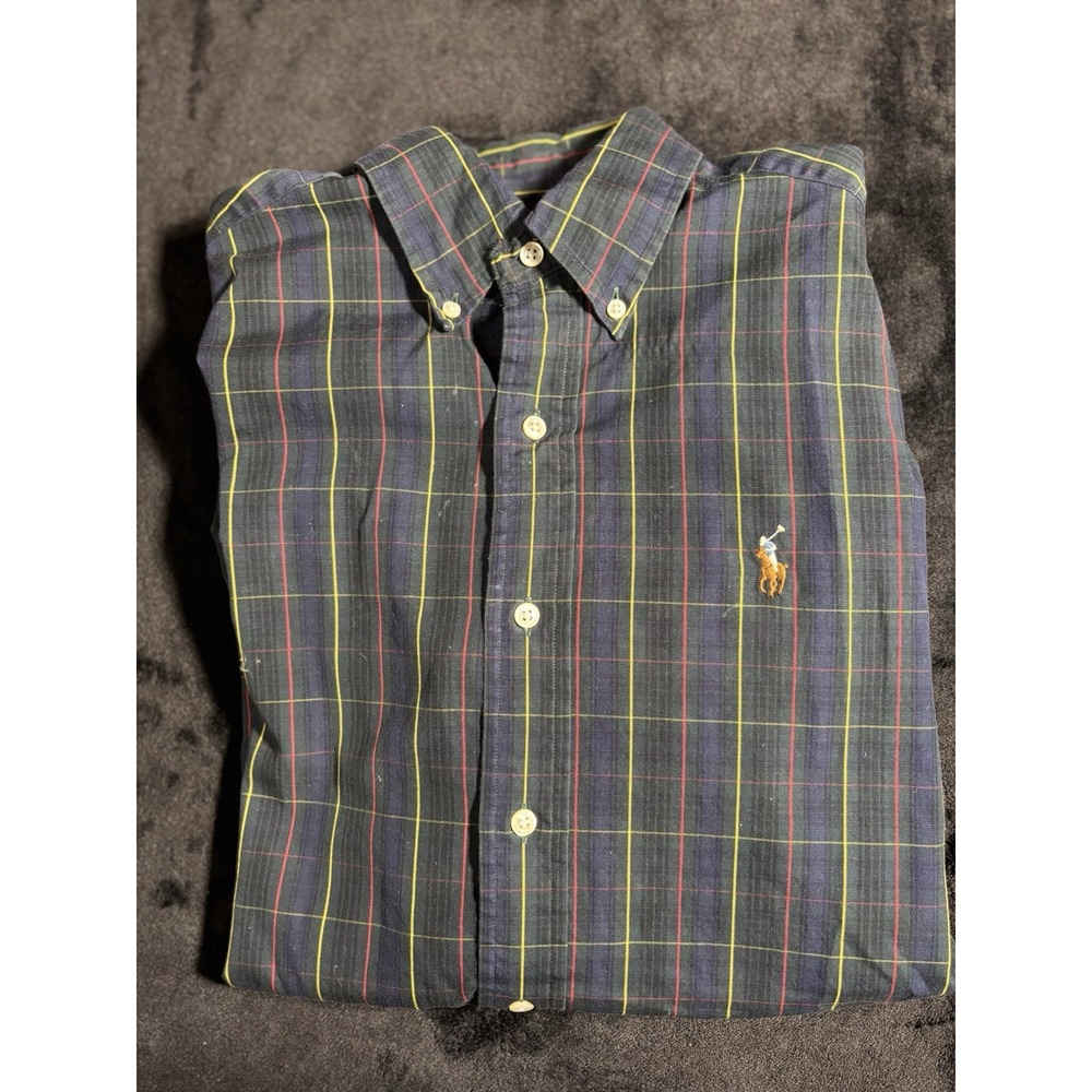 Ralph Lauren Green Plaid Button Down Classic Fit Dress Shirt Men's 14.5 32/33 - Picture 10 of 10